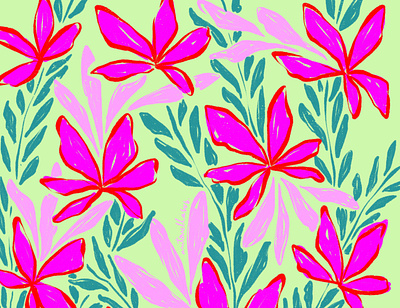 Verde design flowers illustration procreate