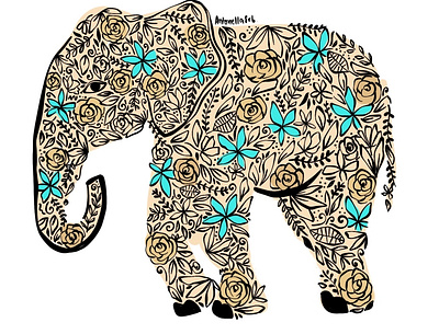flowerelephant design elephant flowers illustration procreate