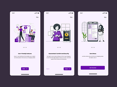 Onboarding Screens ui ux