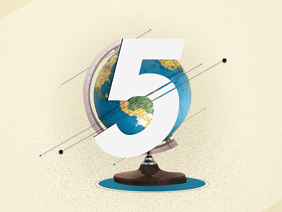 Five butts design globe world