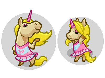 Animals Unicorn cheerleader 2d 2d art animal art concept concept art design game game art game desigm icon illustration