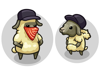 Animals sheep gangster 2d 2d art animal art concept concept art design game game art game desigm icon illustration