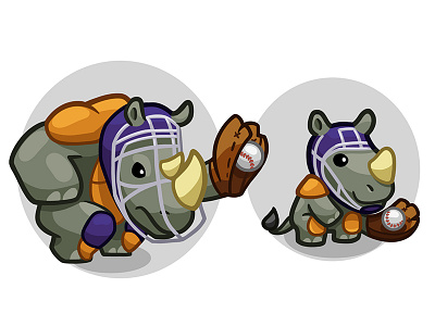 Animals rhino catcher 2d 2d art animal art concept concept art design game game art game desigm icon illustration