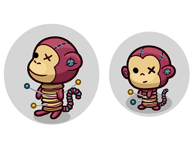 Animals monkey voodoo doll 2d 2d art animal art concept concept art design game game art game desigm icon illustration