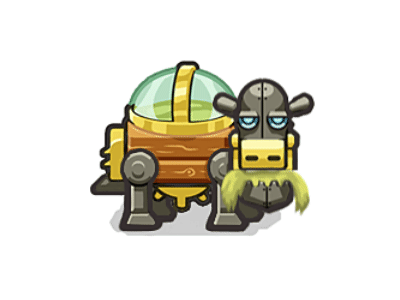 mechanical cow 2d art animal animation art concept concept art design game game art game desigm icon illustration