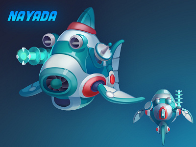 Robot Nayada 2d art chatacters concept concept art design game game art game desigm game ui icon illustration