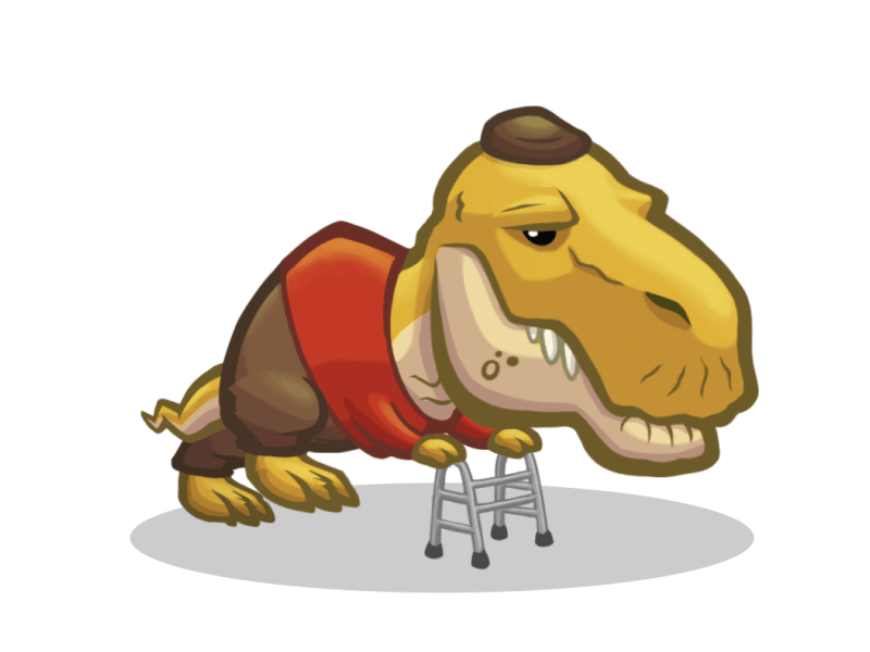 Benjamin button T Rex by GAMEPACK on Dribbble