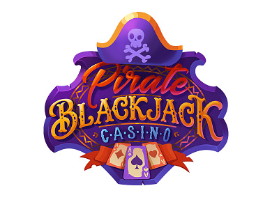 Pirate Blackjack casino game logo 2d art chatacters concept concept art design game game art game design game ui icon illustration logo