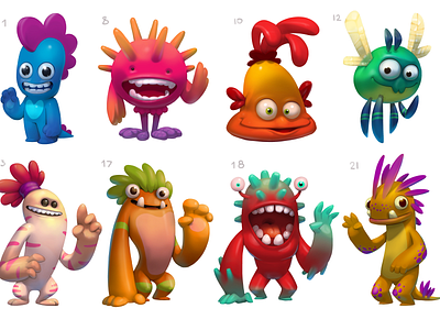 Monster Character Concepts 2d 2d art chatacters concept concept art game game art game desigm illustration