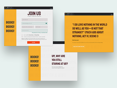 DailyUI 002: Books! Books! Books! books bookshop dailyui 002 design login ui web