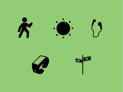 Walking Icons iconography icons outdoors rebound walking weekly warmup