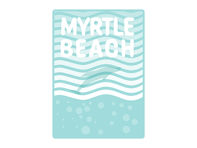 Myrtle Beach Travel Poster blue city dolphin myrtle beach myrtle beach city ocean poster south carolina travel travel poster water white
