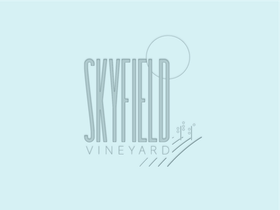 Skyfield Vineyard Label blue colorful field label logo sky skyfield vineyard warmup weekly warmup wine wine label