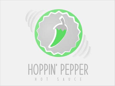 Hoppin' Pepper Hot Sauce Logo branding green hot sauce hot sauce logo logo pepper peppers spicy spicy pepper warmup weekly warmup