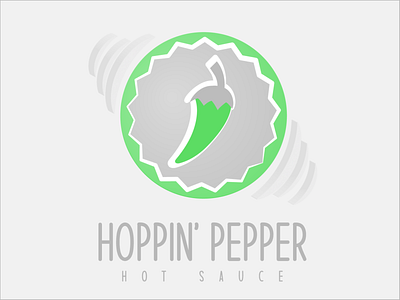 Hoppin' Pepper Hot Sauce Logo branding green hot sauce hot sauce logo logo pepper peppers spicy spicy pepper warmup weekly warmup