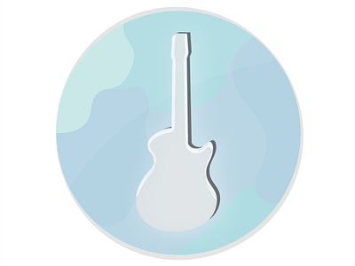 Aqua Earth Guitar aqua blue circle earth guitar guitar illustration guitar logo illustration les paul logo