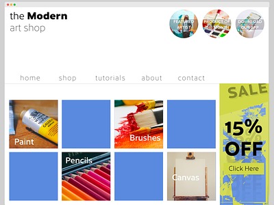 Art Supplies Shop Homepage