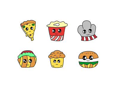 Custom Food Icons branding design graphic design icon illustration modern vector