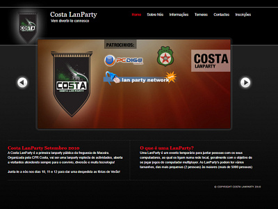 Costa Lan-Party Website css html web