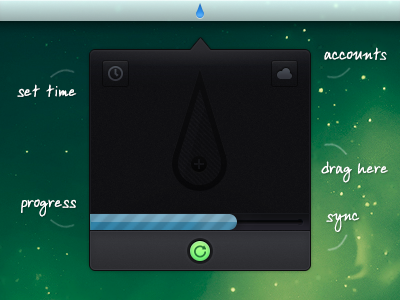 Droplet for Mac app cloud concept droplet interface mac menubar osx sharing storage ui