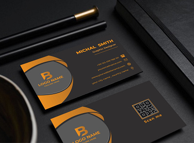 Business card ai black brand identity business business card design business card psd businesscard card clean clear graphicdesign idea professional businesscard size template unique design white yellow