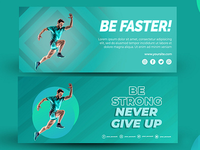 Web banner template with sports concept – GraphicsFamily