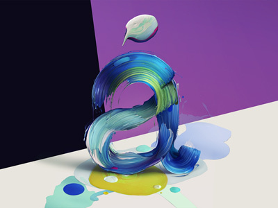 Atypical "a" 3d art color colorful geometry illustration lettering letters paint photoshop type typography