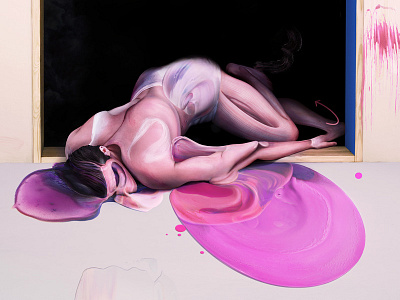 "Shadows" - Francis Bacon Tribute abstract art artwork bacon color death fluid francisbacon hellocolor liquid triptych