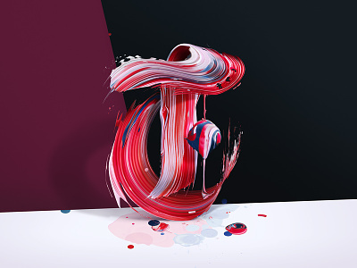 Atypical T abstract color lettering letters paint painting photoshop portfolio red type typography