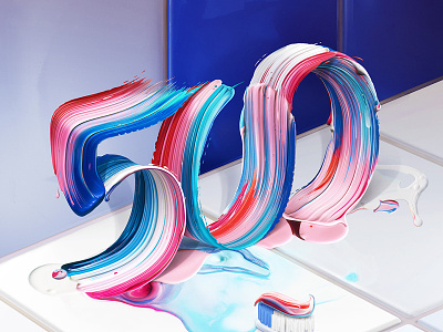 Fortune 500 Cover abstract color corporations editorial fortune500 illustration lettering paint paintbrush toothpaste type typography