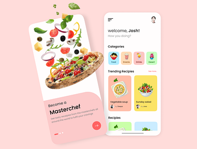 Food App Design 3d animation app design creative design food graphic design illustration ui ux visuals