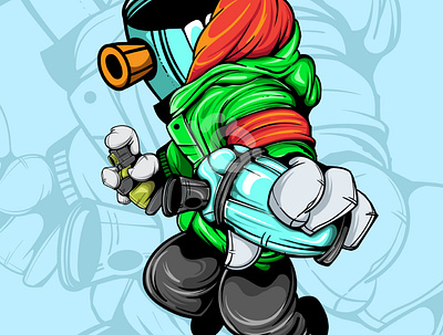 THE GRAFFITI SPRAY PAINT CHARACTER art character drawing graffiti illustration spray paint street art urban style vector