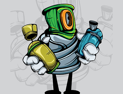 SPRAYCAN CHARACTER art character doodle graffiti illustration spray paint streetart vector