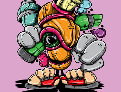 SPRAYCAN CHARACTER art character doodle illustration spray paint street art vector