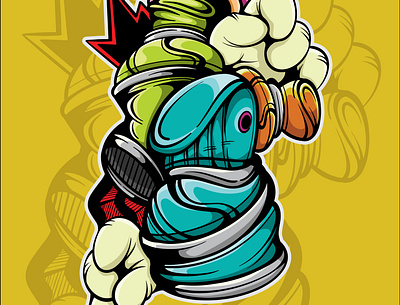 SPRAYCAN CHARACTER art character doodle drawing graffiti illustration spray paint urban style vector