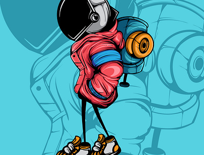 THE ASTRONAUT art character doodle drawing graffiti illustration spay paint spray paint vector