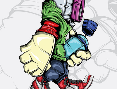 SEARCH THE WALL art character doodle drawing graffiti illustration spray paint street art urban style vector