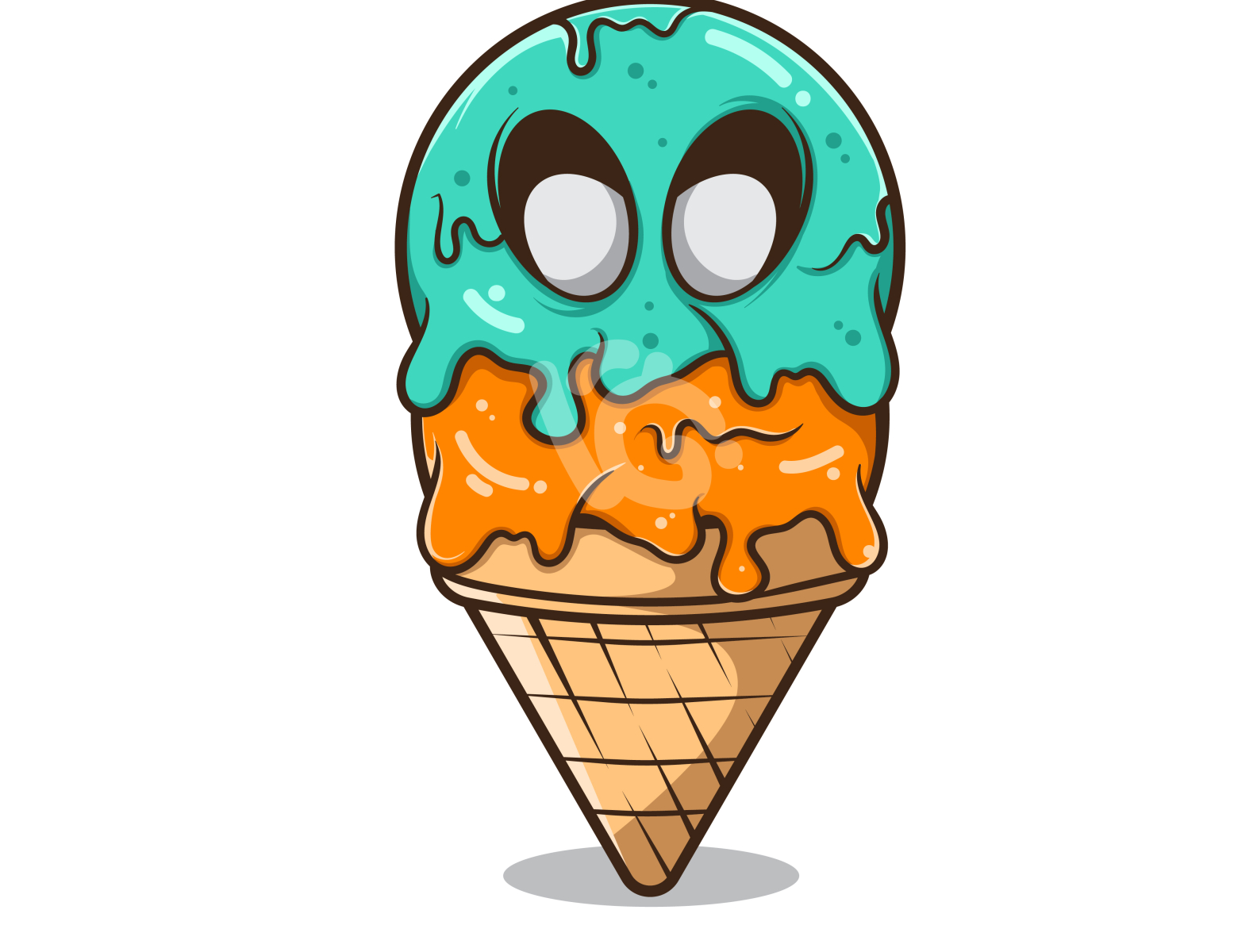 A MELTED ICE CREAM ZOMBIE by GUNKS MORIART on Dribbble