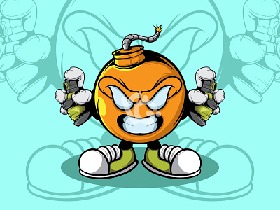 ANGRY BOMB VECTOR CHARACTER ILLUSTRATION art character design doodle graffiti illustration spray paint vector