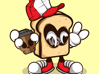 BREAD AND THE SKULL CUP CHARACTER ILLUSTRATION