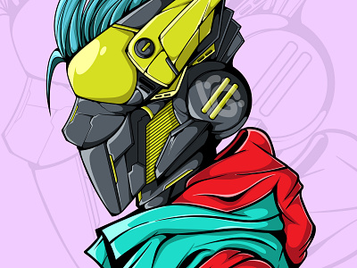 CYBERPUNK ROBOT art character cyberpunk design illustration logo robot vector