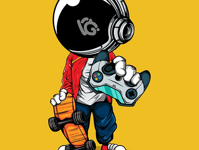 LETS PLAY THE GAME art art print astronaut character design doodle graffiti graphic design illustration logo mascot symbol vector