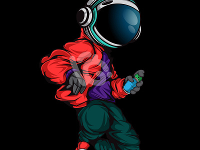 Urban Astronaut art astronaut character design doodle graffiti illustration vector