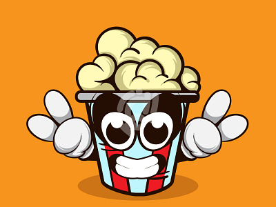 Doodle Popcorn Character art character colorful cute design doodle icon illustration logo movie popcorn style vector