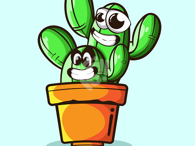 HAPPY CACTUS art cactus character colorful cute design doodle happy illustration logo mascot symbol vector