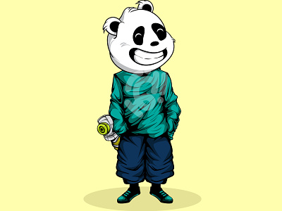 CUTE URBAN PANDA art character cute design doodle graffiti illustration logo panda spray paint vector
