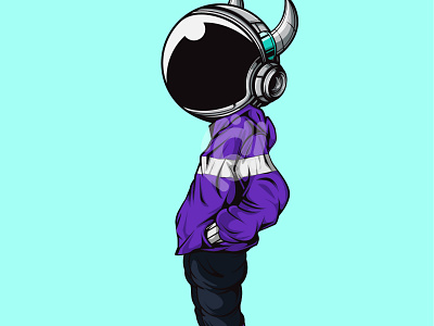 THE COOL ASTRONAUT CHARACTER art artwork astronaut character design doodle drawing illustration vector