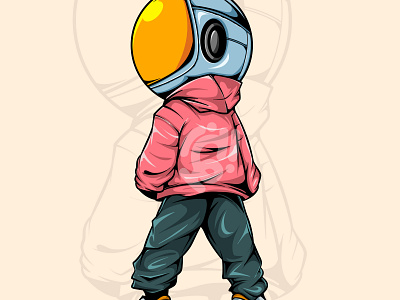 THE URBAN ASTRONOUT WITH THE HOODIE art astronaut character collection design doodle gallery graffiti illustration logo space style vector