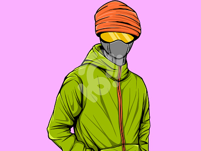 COOL URBAN CYBORG art character collection design doodle gallery illustration style vector