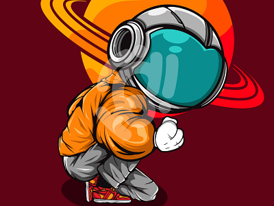 URBAN ASTRONAUT art astronaut character design doodle drawing graffiti illustration planet space vector